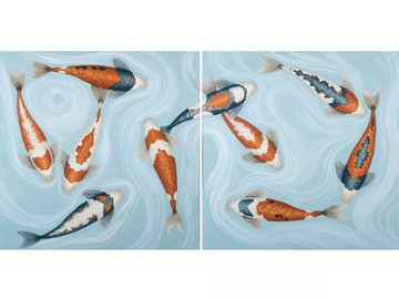 Koi Pacific I & II - Canvas Painting by NOVOCUADRO ART COMPANY - view 2